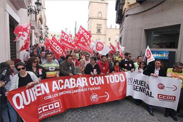 La jornada de Huelga General en Extremadura