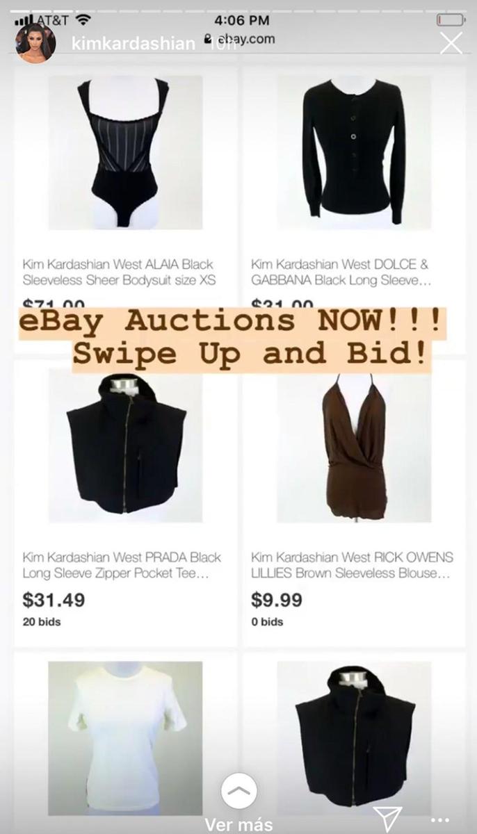 Kim Kardashian subasta su ropa en Ebay