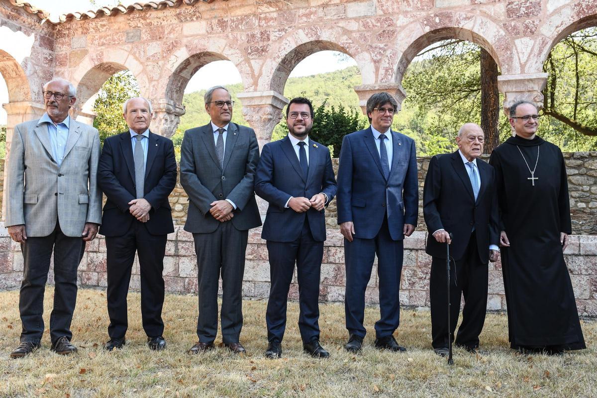 José Montilla, Quim Torra, Pere Aragonès, Calres Puigdemont i Jordi Pujol José Montilla, Quim Torra, Pere Aragonès, Calres Puigdemont i Jordi Pujol