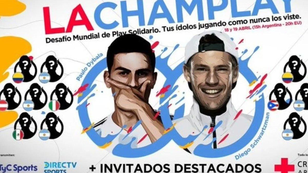 El cartel del torneo solidario de Paulo Dybala y Diego Schwartzman