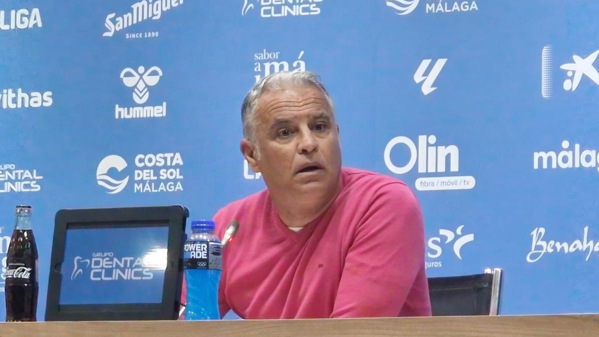 Sergio Pellicer, en la sala de prensa de La Rosaleda.