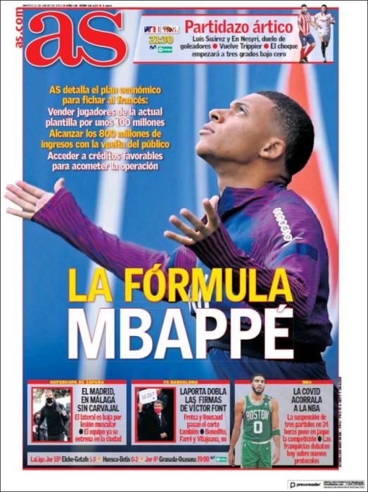 Portada AS martes 12 enero 2021