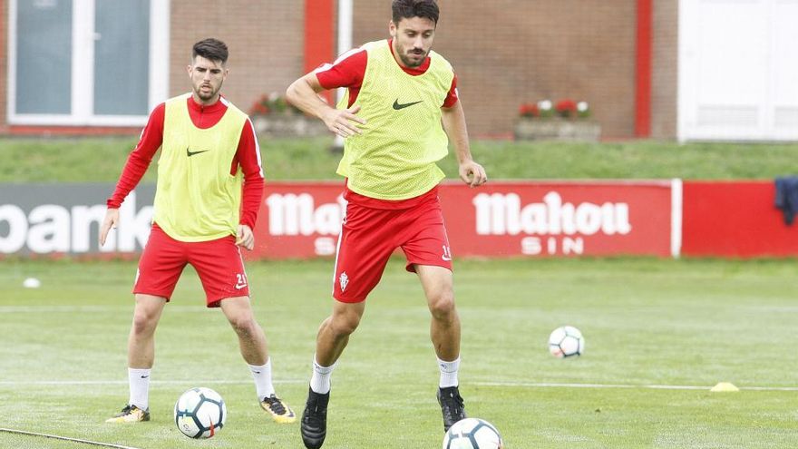 Canella, a la derecha, en un entrenamiento.