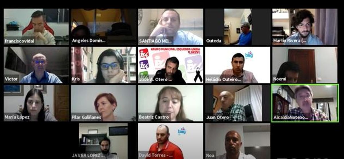 Concejales mecos en un pleno telemático anterior.