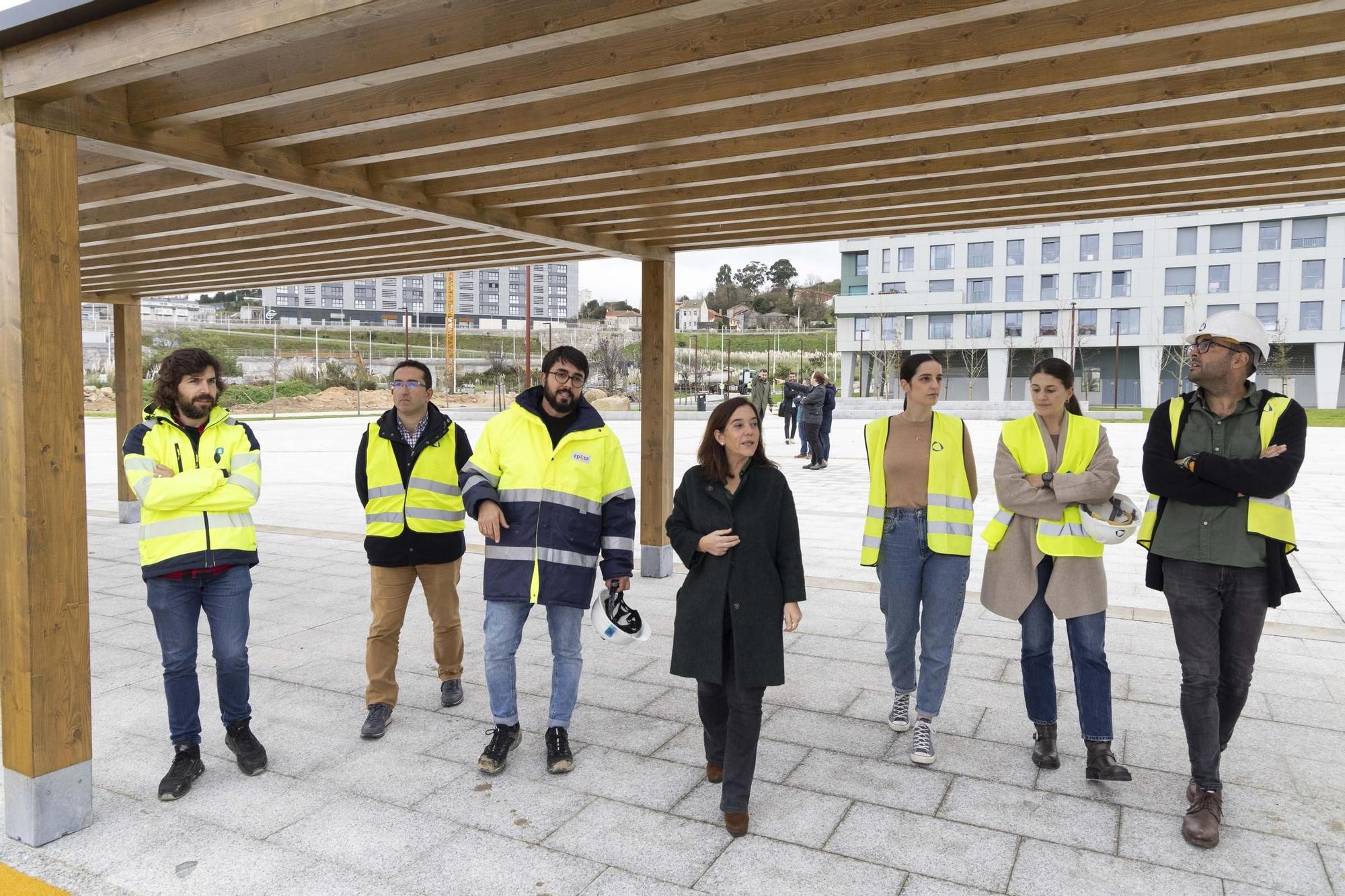 La plaza central de Xuxán, en A Coruña, toma forma