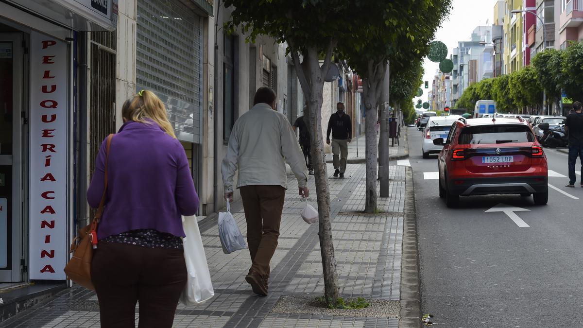 Comercios en Escaleritas y Schamann, en una imagen de archivo