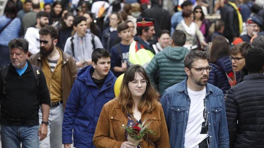 Gironins omplint els carrers per Sant Jordi, l&#039;any passat