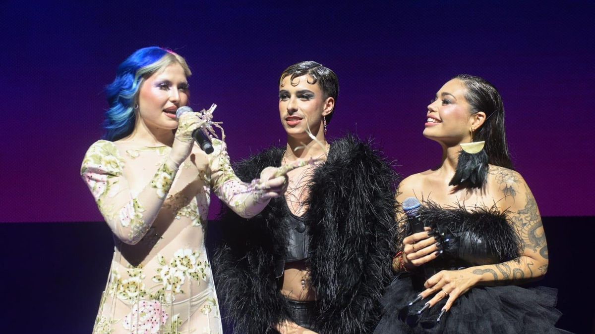 Sofia Coll, Joan Liaño y Debora Figueras en la presentación de la segunda temporada de 'Èpic Nails' en El Molino