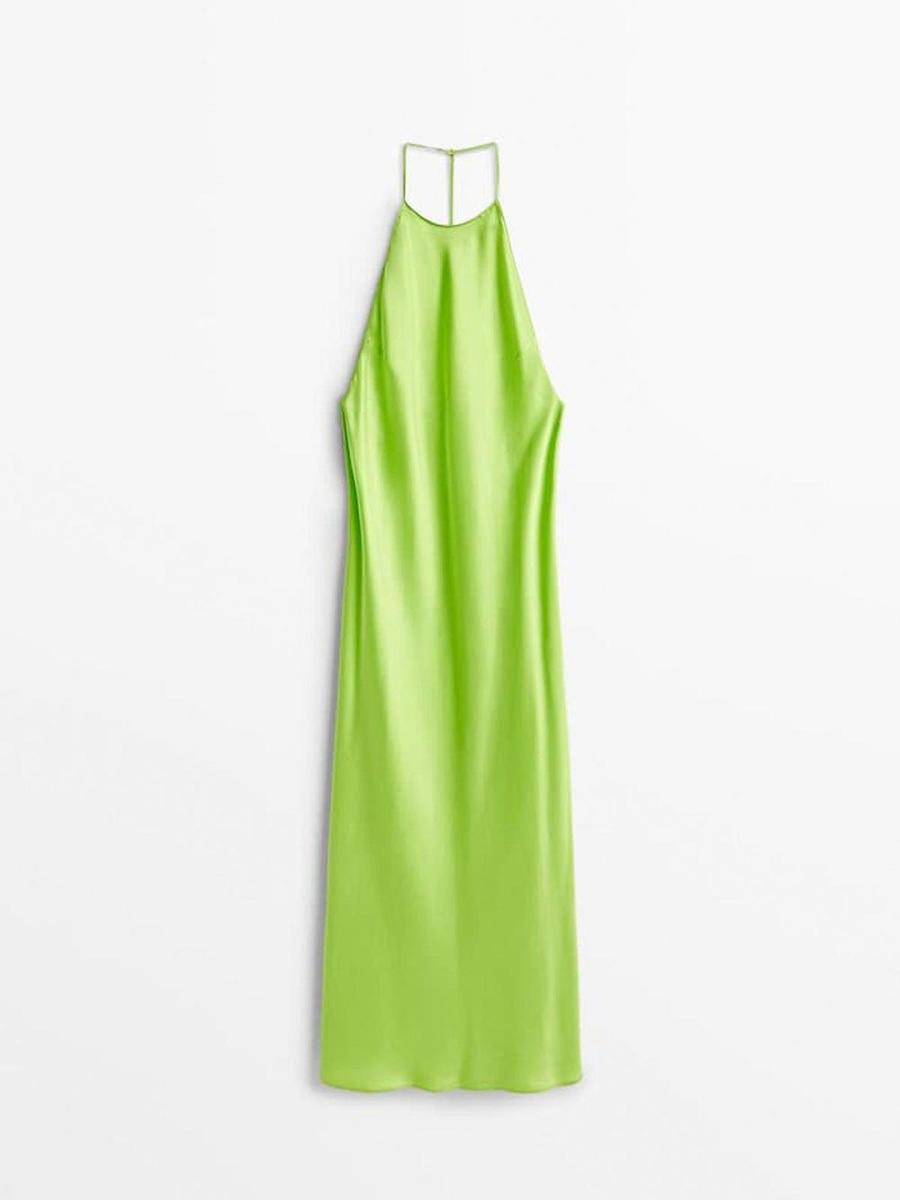 Este vestido de Massimo Dutti confirma el verde lima como color del verano  - Cuore