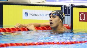 Hugo González, tras la final de los 200 metros estilos.