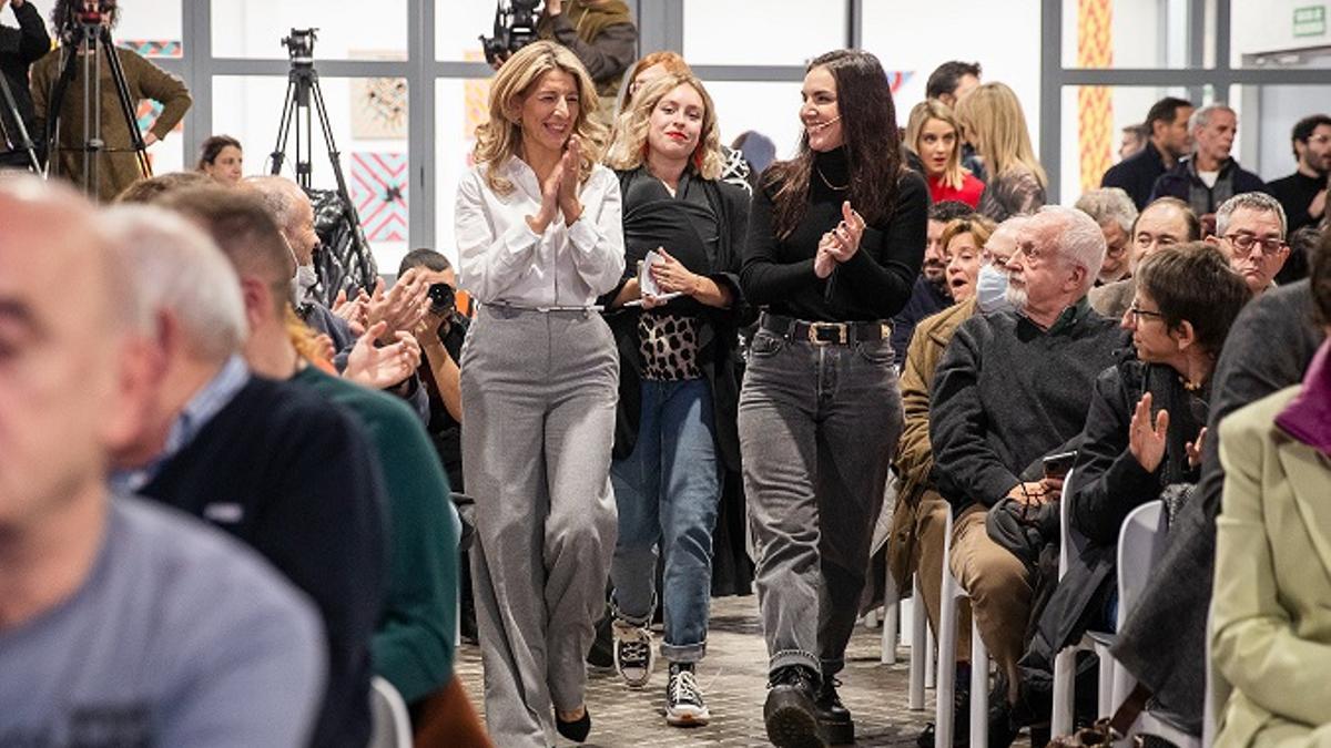 Yolanda Díaz, ayer en Madrid en el gran acto de Sumar.