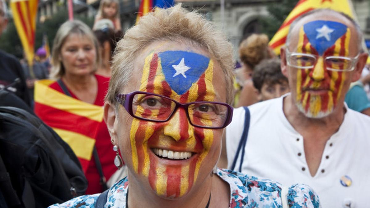 Asistentes a la manifestación de la Diada.