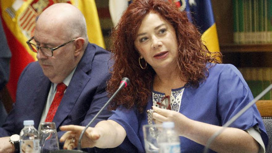 Beatriz Barrera, ayer en el Parlamento de Canarias.