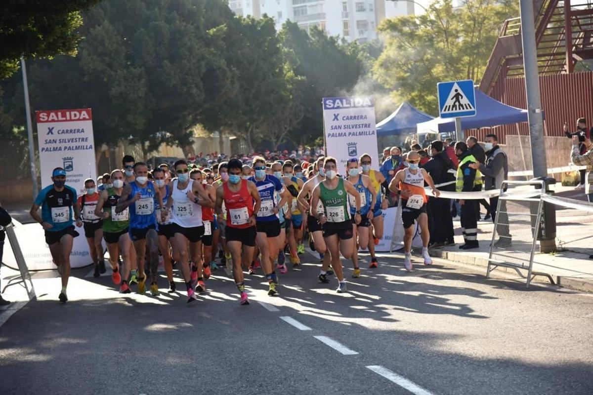 Salida de la Carrera de la San Silvestre en Málaga.