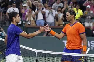 Rafa Nadal y Carlos Alcaraz ya entrenan en la Caja Mágica