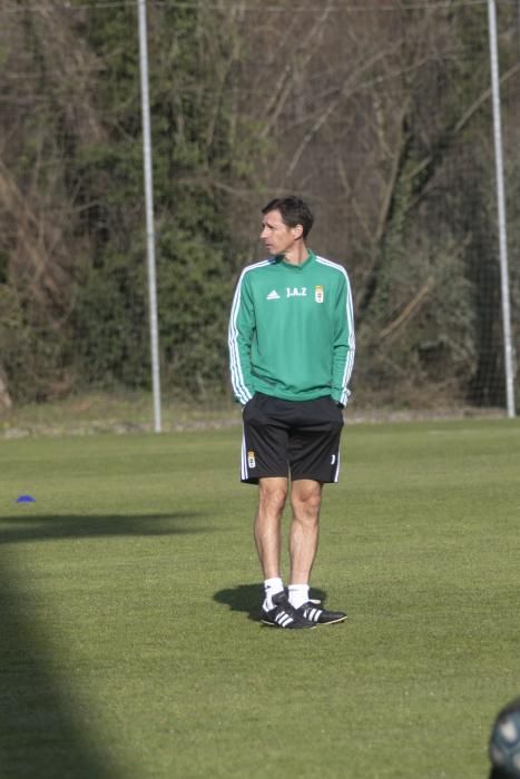 El entrenamiento del Oviedo de esta mañana