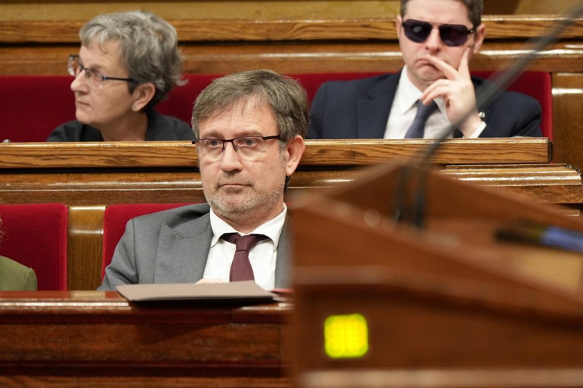 El conseller de Política Lingüística, Francesc Xavier Vila, esta semana en el Parlament