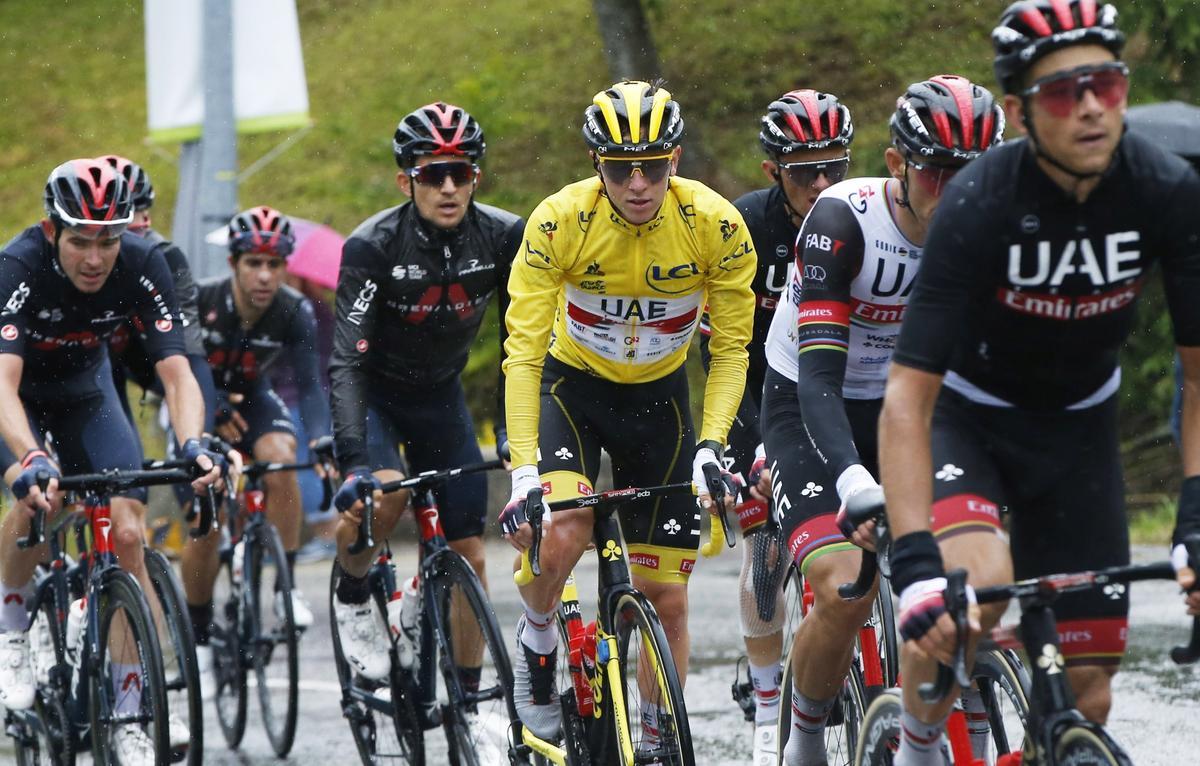 Pogacar, durante la segunda etapa alpina