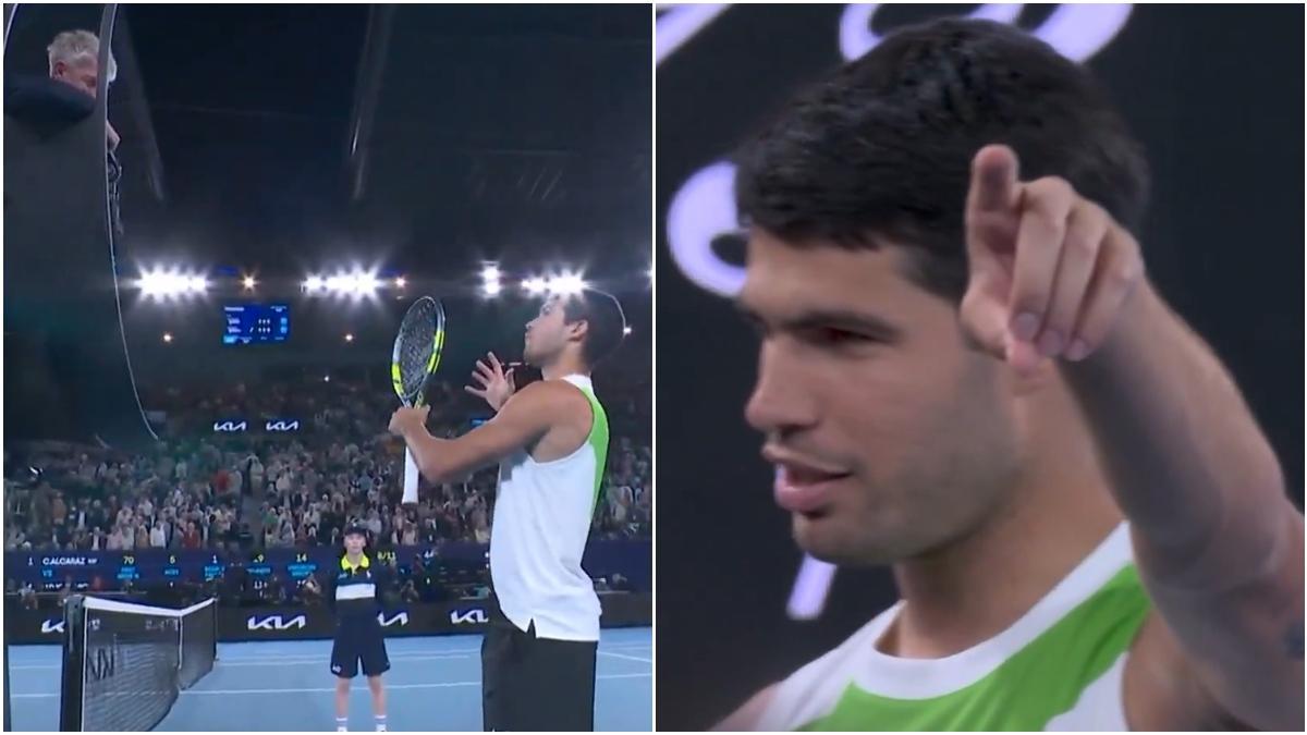 Alcaraz y su momento con el juez de silla y el techo retráctil