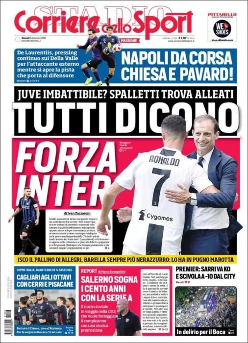 Portada CORRIERE DELLO SPORT jueves 6 diciembre