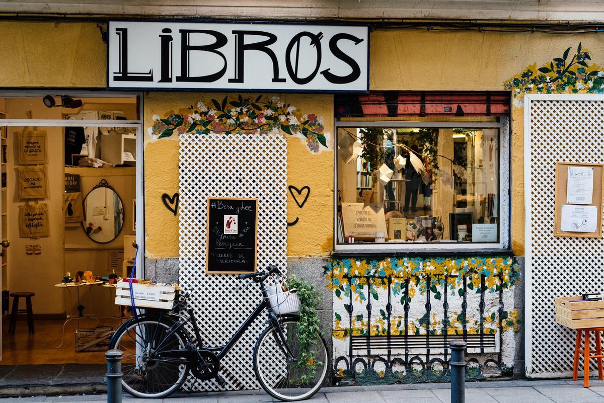 Librería de moda en el barrio de Malasana en Madrid