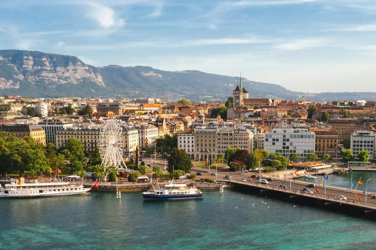 La ciudad de Ginebra, en Suiza