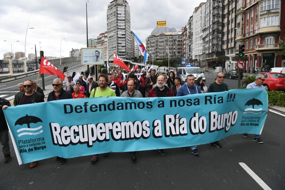 Manifestación en defensa de la ría de O Burgo