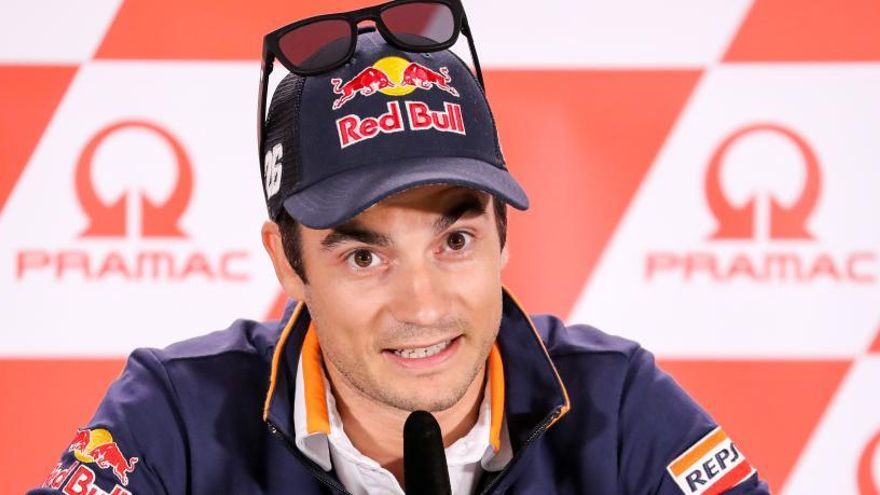 Dani Pedrosa, durante su despedida