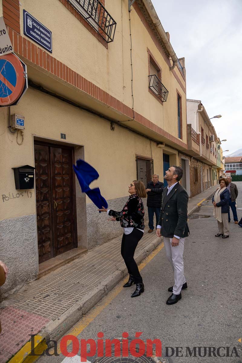 Una calle en Caravaca recuerda al profesor Juan Antonio Giménez Ramírez