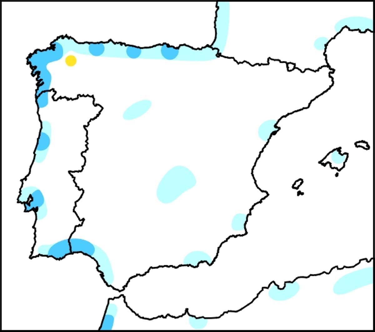 Distribución del mazarico real y en amarillo, área de nidificación.