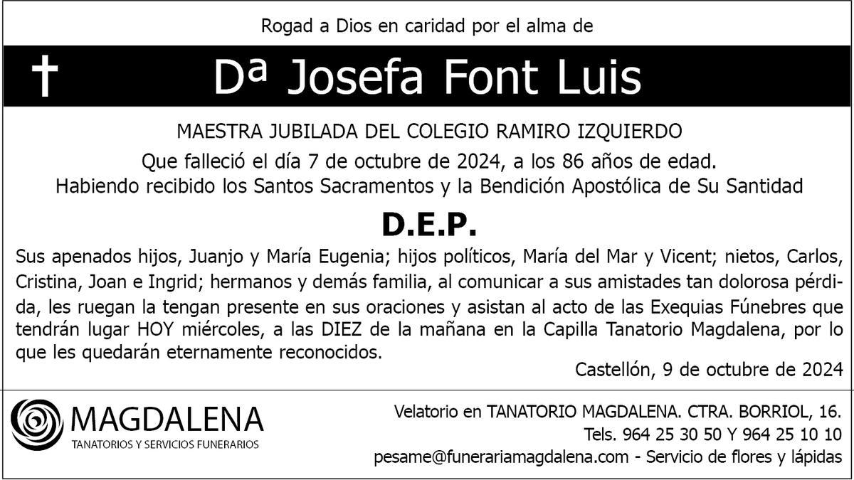 Dª Josefa Font Luis