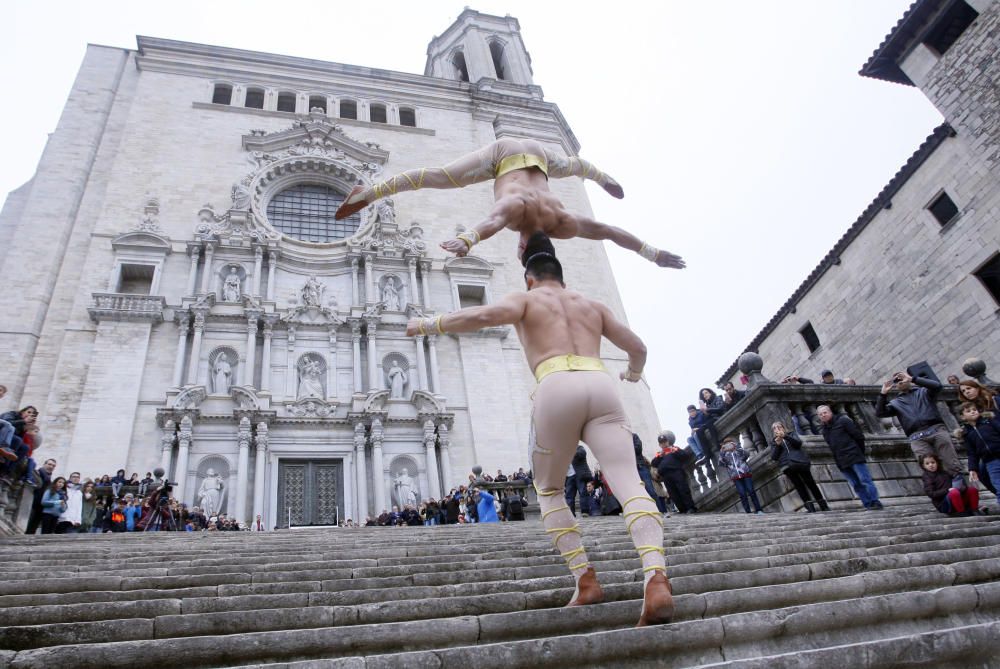 Rècord mundial de pujar esglaons cap a cap a Girona