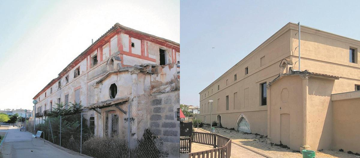 El antes y el después de la intervención en Son Ametller, que data de la primera mitad del XIX.