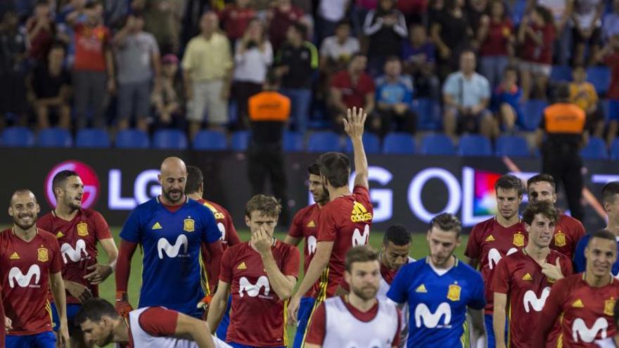 Último entrenamiento de España en el Rico Pérez en octubre pasado antes de medirse con Albania.