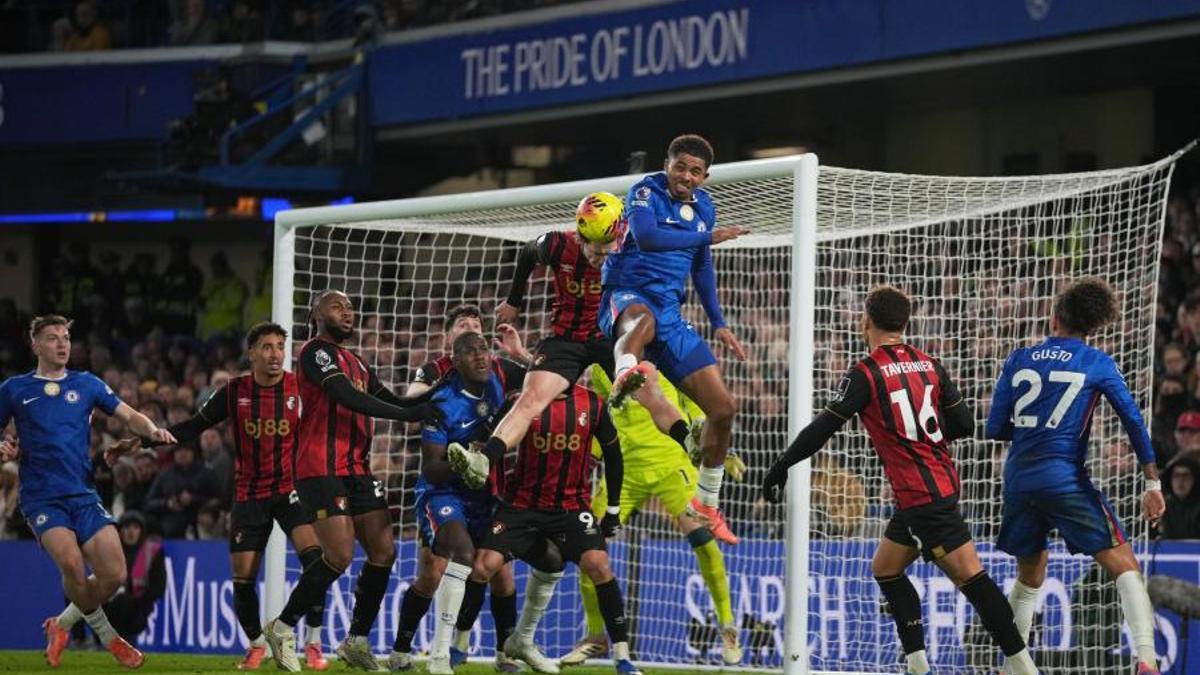 Imagen del choque entre el Bournemouth y el Chelsea