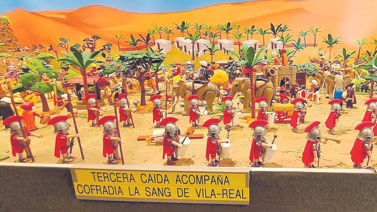 Los integrantes del pelotón de la Confraria de la Sang están representados en el peculiar diorama.