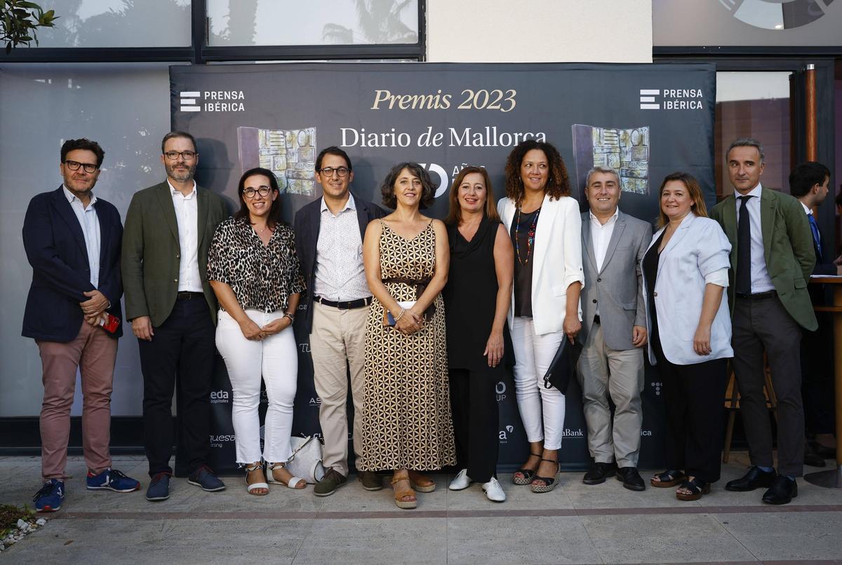 Miguel Ángel Cortés, concejal de Inca; José Hila, concejal del Ayuntamiento de Palma; Joana Adrover, consellera del Consell de Mallorca; Iago Negueruela, diputado del Parlament balear; Marisa Goñi, directora del Diario de Mallorca; Francina Armengol, presidenta del Congreso de los Diputados; Catalina Cladera, consellera del Consell de Mallorca; Virgilio Moreno, alcalde de Inca; Mercedes Garrido, consellera del Consell de Mallorca y Pere Joan Pons, senador.