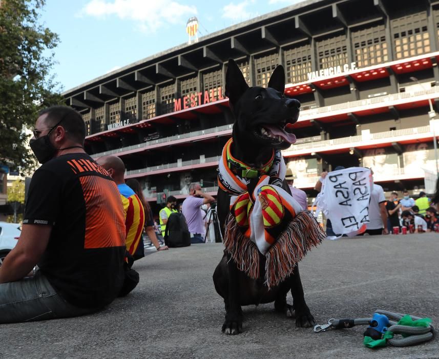 Protestas de la afición del Valencia CF contra Peter Lim