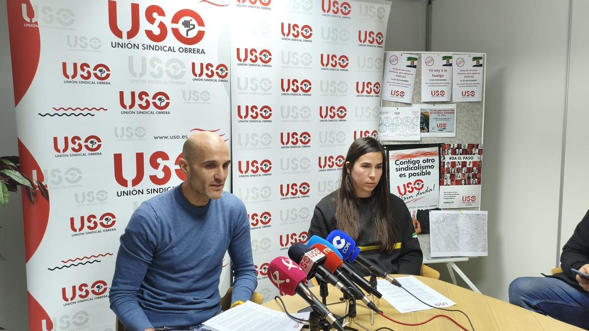 USO en la rueda de prensa de este jueves en Cáceres.