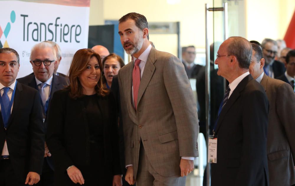 El rey Felipe VI inaugura la sexta edición del Foro Transfiere en el Palacio de Ferias y Congresos de Málaga.