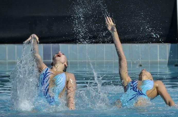 LAS PALMAS DE GRAN CANARIA A 28/05/2017. Natación sincronizada / Final de dúo libre y de dúo mixto de la competición internacional en la piscina  Metropole. FOTO: J.PÉREZ CURBELO