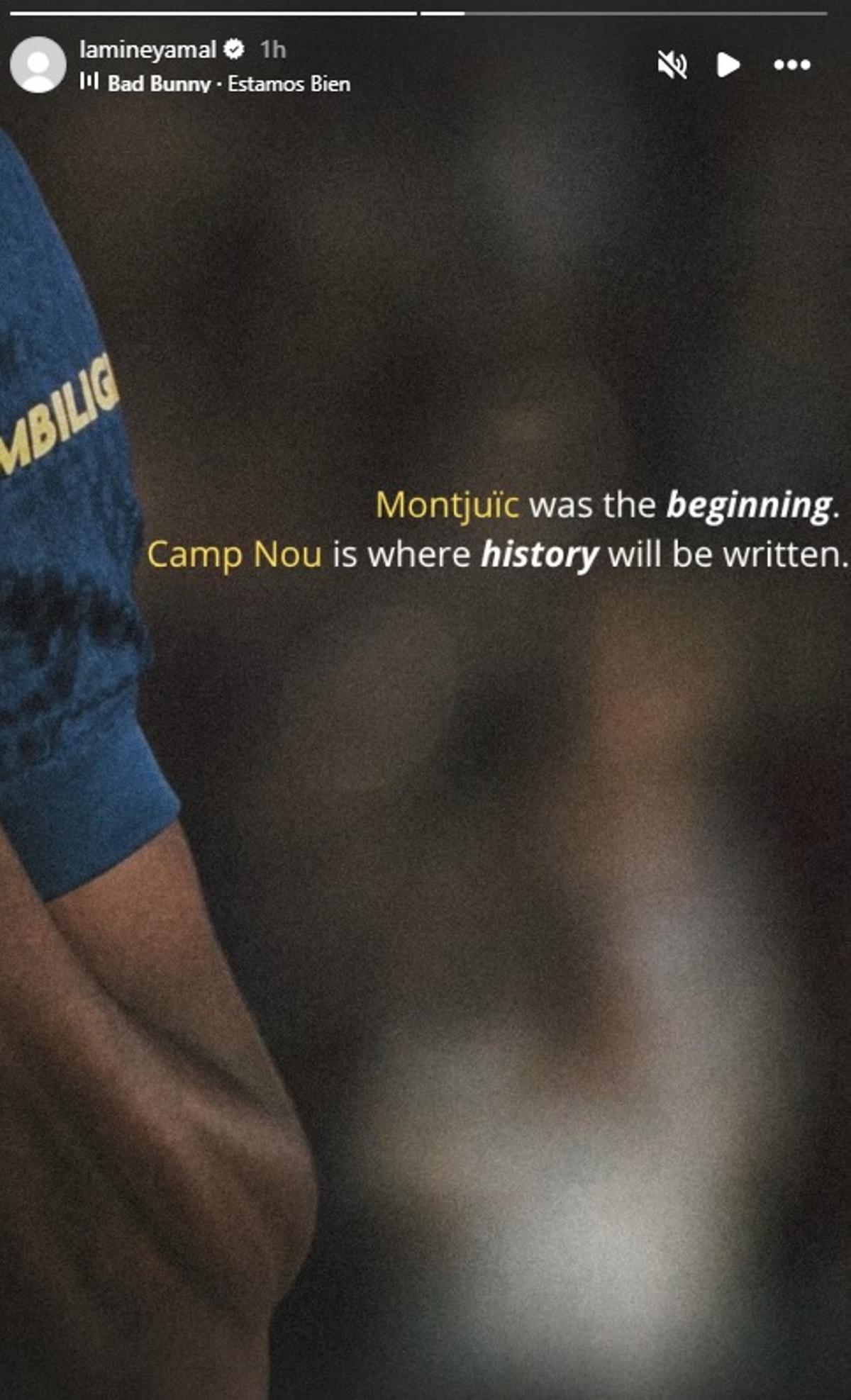 El último story de Lamine Yamal en Instagram