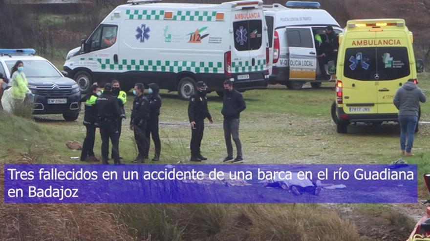 Tres trabajadores mueren al volcar su barca en el azud de La Pesquera en Badajoz