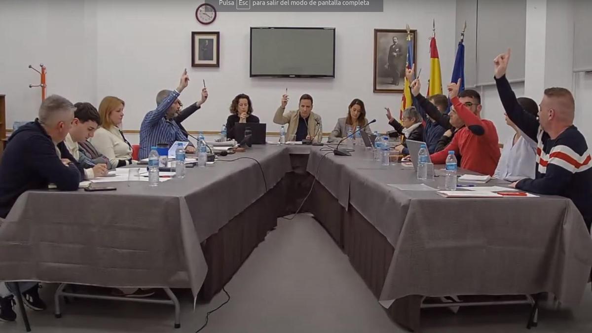 Votación que permitió aprobar el presupuesto de Foios 2025