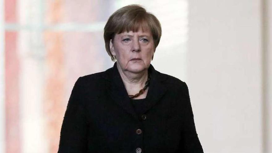 Merkel, tras pronunciarse sobre los atentados de París. // Efe