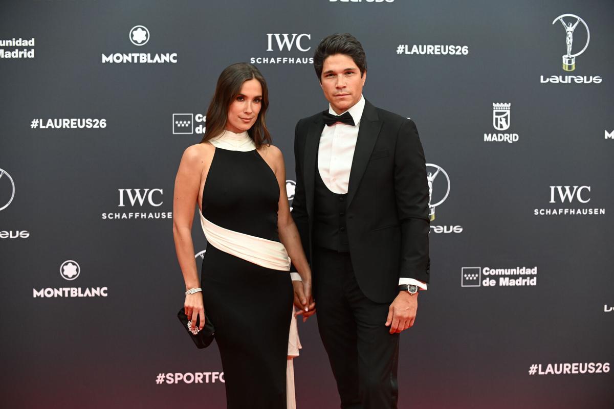 María Pombo y Pablo Castellano durante la gala de entrega de los Laureus World Sports Awards 2026 que se celebran en la Galería de Cristal del Palacio de Cibeles