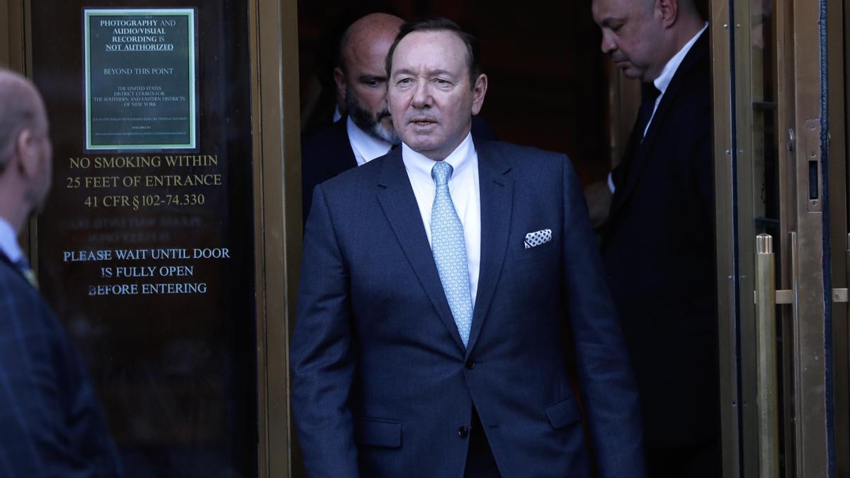 Kevin Spacey, en una de sus declaraciones ante la Justicia en Londres.