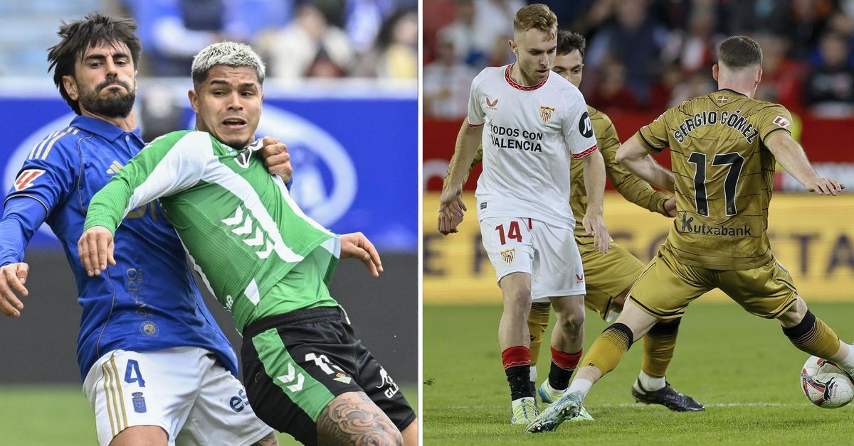 Montaje del Oviedo-Betis y del Sevilla-Real Sociedad