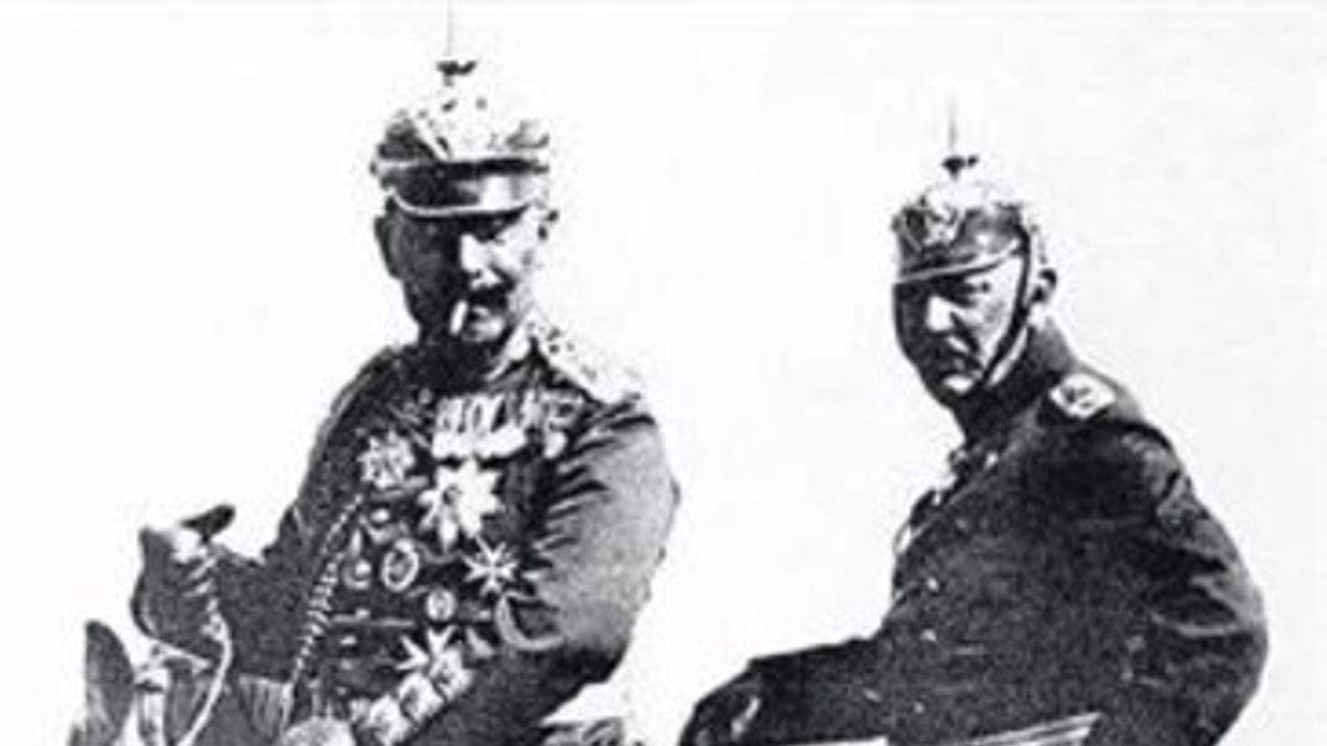 El emperador Guillermo II y Von Moltke: el primero no le hizo mucho caso.