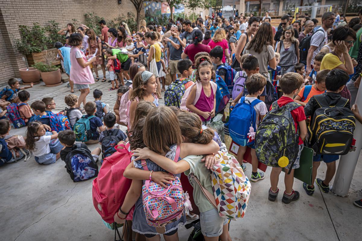 Vuelta a las aulas en el CEIP Pau Casals de Gràcia, en Barcelona.